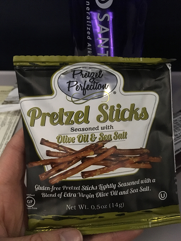 Image of GLUTEN FREE pretzel sticks provided by Delta to gluten-free customers
