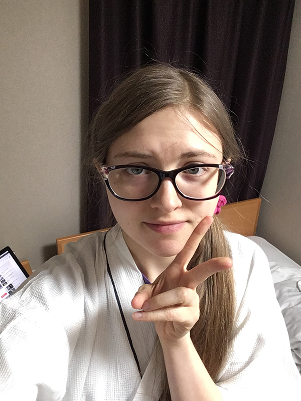 image of me looking unsure in my hotel yukata