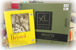 Image of Strathmore Bristol 9 by 12 inch paper and Canson XL Recycled Bristol 14 by 17 inch paper