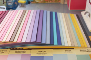 Image of 8.5 by 11 cardstock in various colors